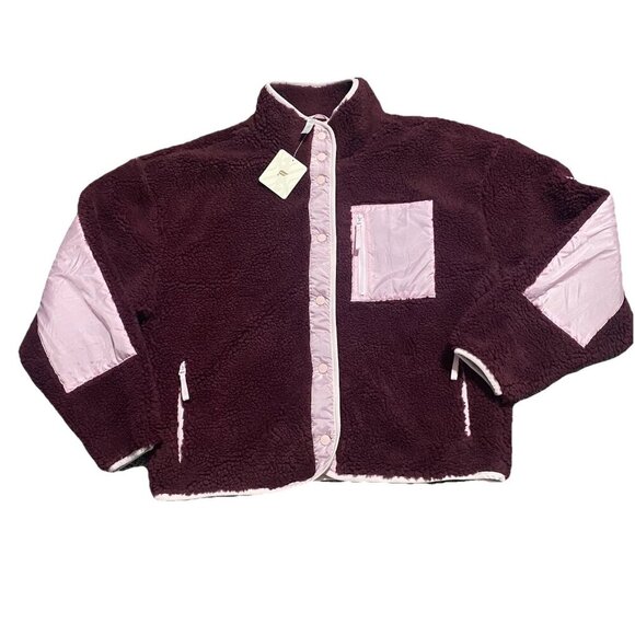 Fabletics Jackets & Blazers - New Fabletics Tahoe Teddy Relaxed Fit Snap Closer Jacket Purple Medium